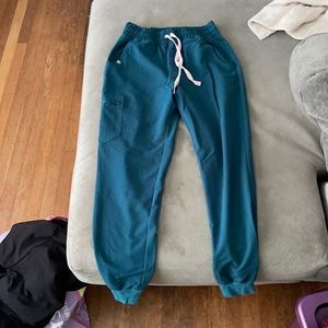 Figs High Waisted Zamora™ Jogger Scrub Pants size S color Caribbean blue